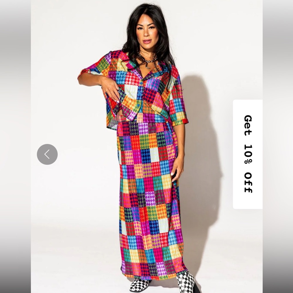 Dressed In LALA Plissé Skirt Set